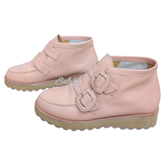 Beklina Desert Boot Nattsu Tan Leather Platform Bootie Size 6 Handmade in Peru - Picture 6 of 12